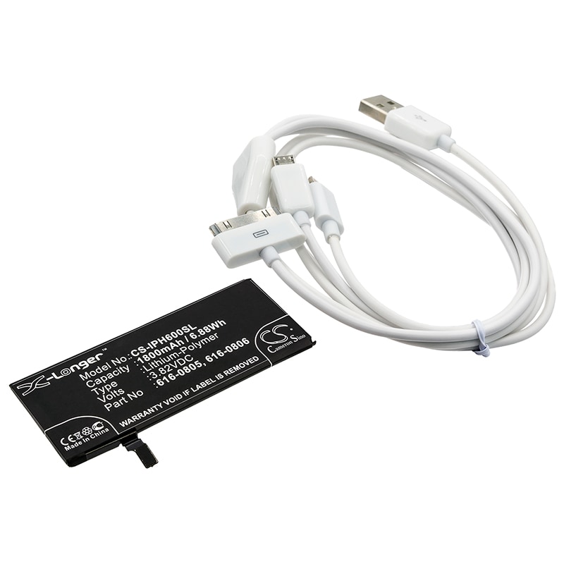 Batteri til mobiltelefon, smartphone til Apple iPhone 6, A1586, A1589 m.fl.