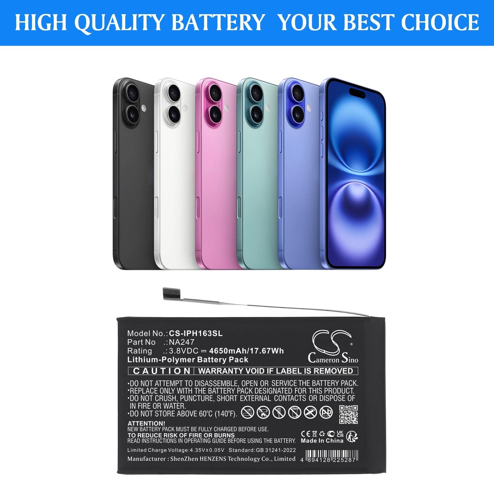 Batteri til mobiltelefon, smartphone fra Apple  A3082,  A3289,  A3290 m.fl.