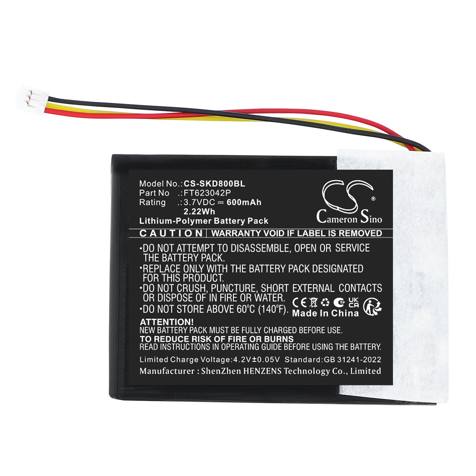 Batteri til stregkodescanner til Socket Mobile S860, D840, D860 m.fl.