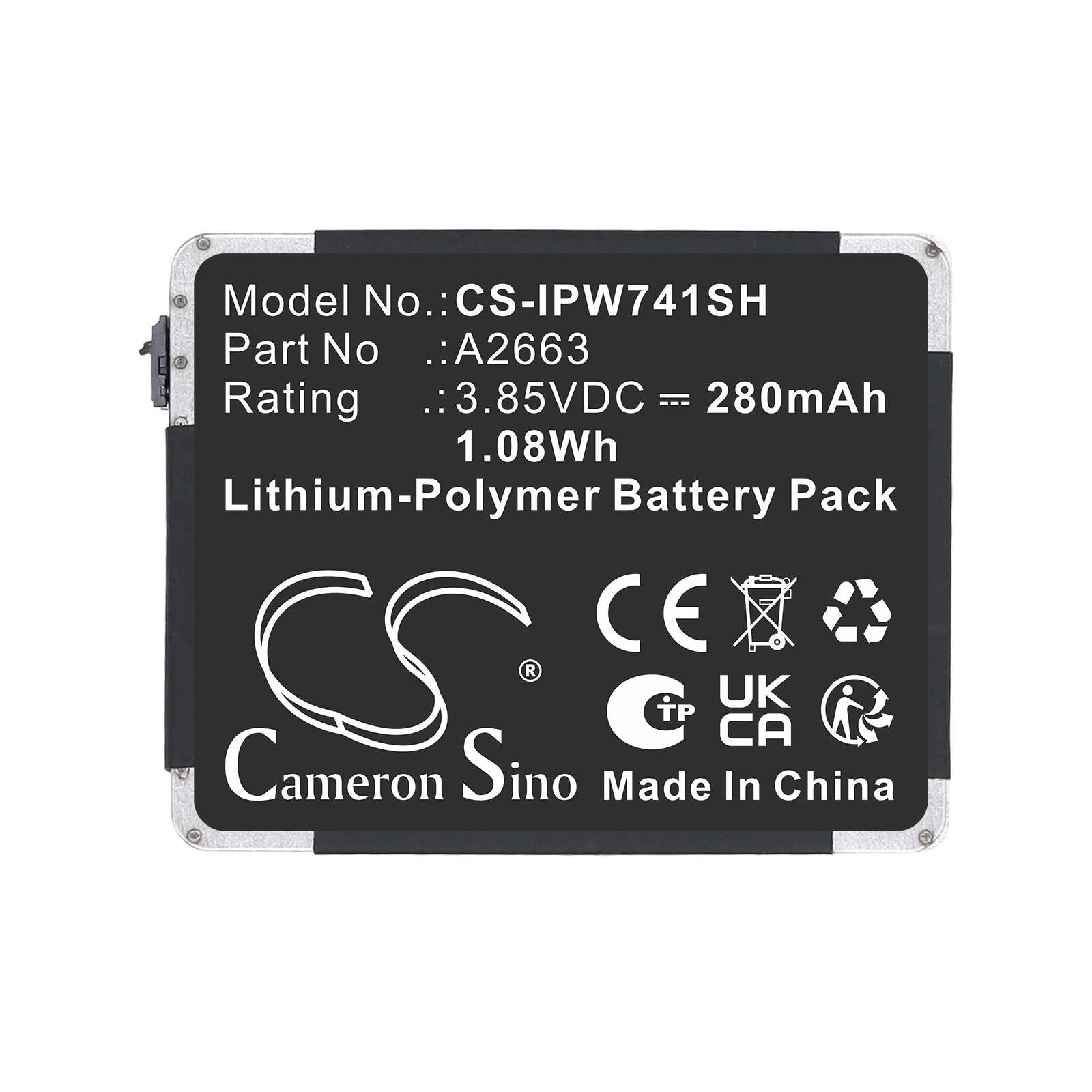 Batteri til Apple Smartur A2473, A2475, A2476 m.fl.