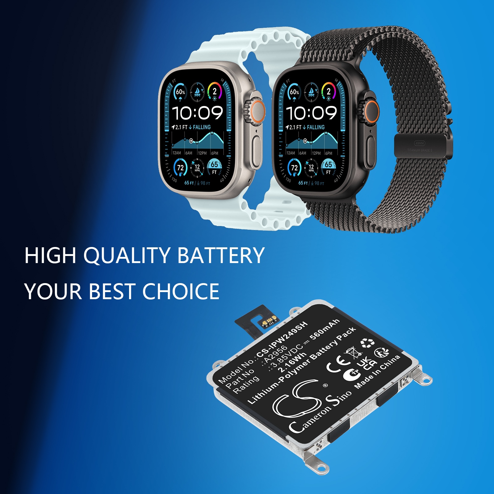 Batteri til Apple-smartur A2686, A2887, Watch Ultra 2 m.fl.