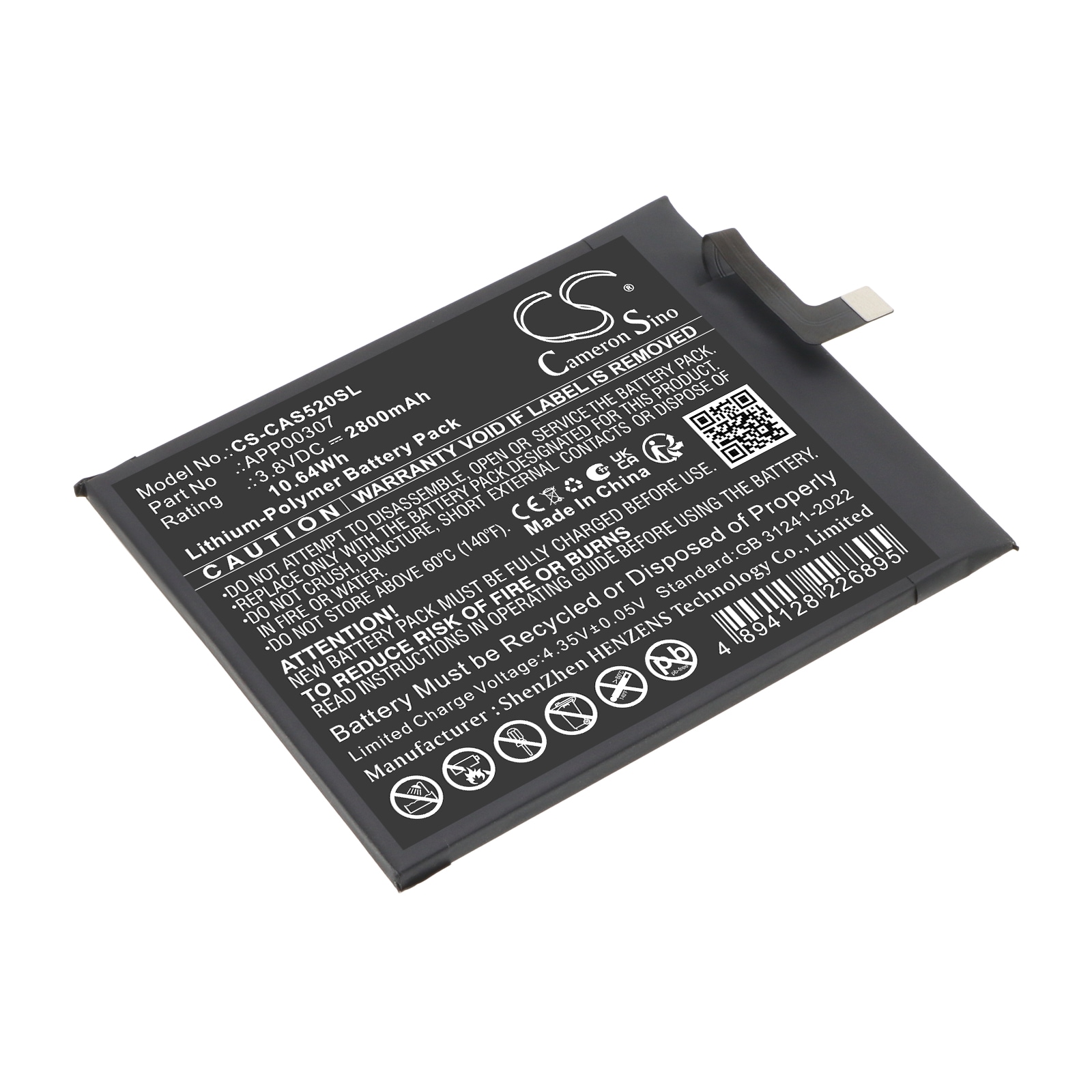 Batteri til mobiltelefon, smartphone til CAT S52