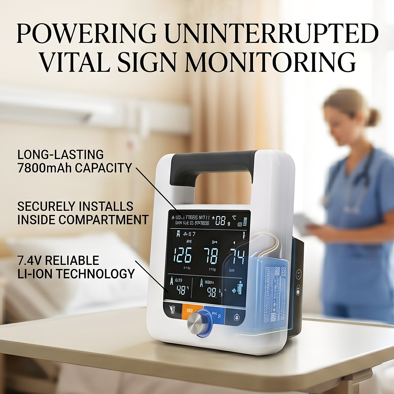 Batteri til SunTech CT40-monitor til medicinsk brug