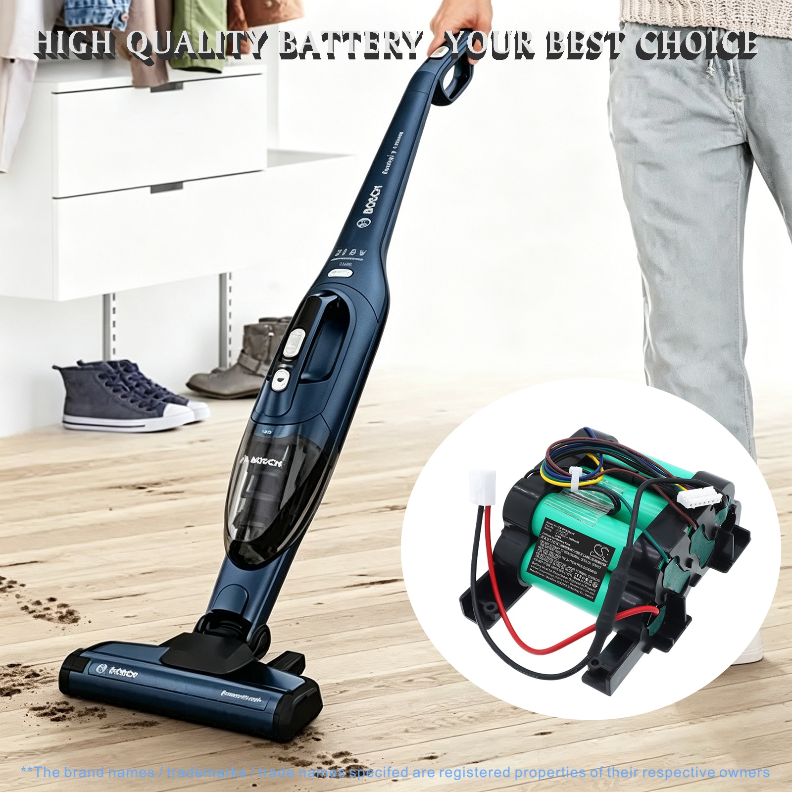 Batteri til Bosch-støvsuger BBHL2214TW, BBHL2214TW01, BBHL2214