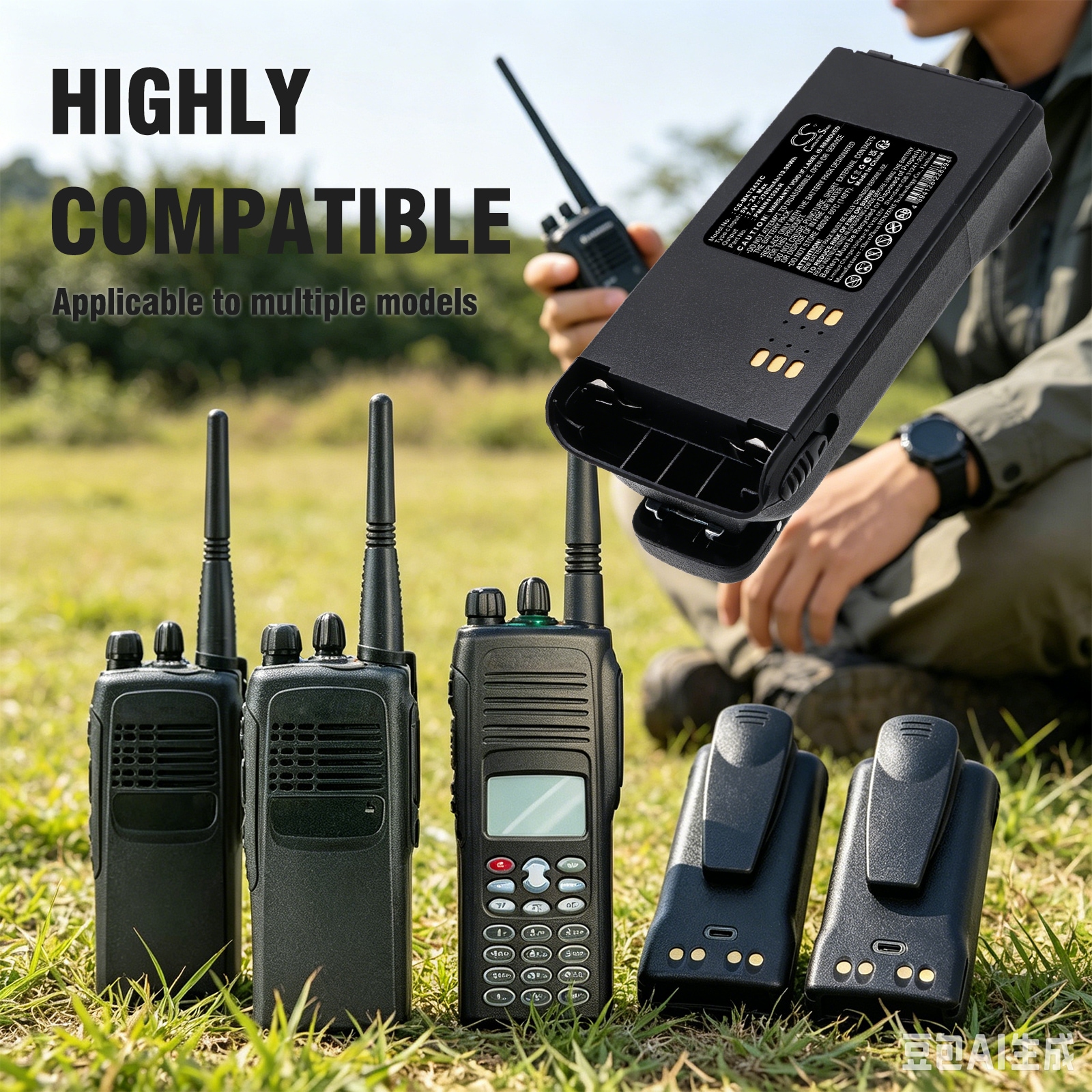 Batteri til tovejsradio til Motorola CT150, CT250, CT450 m.fl.