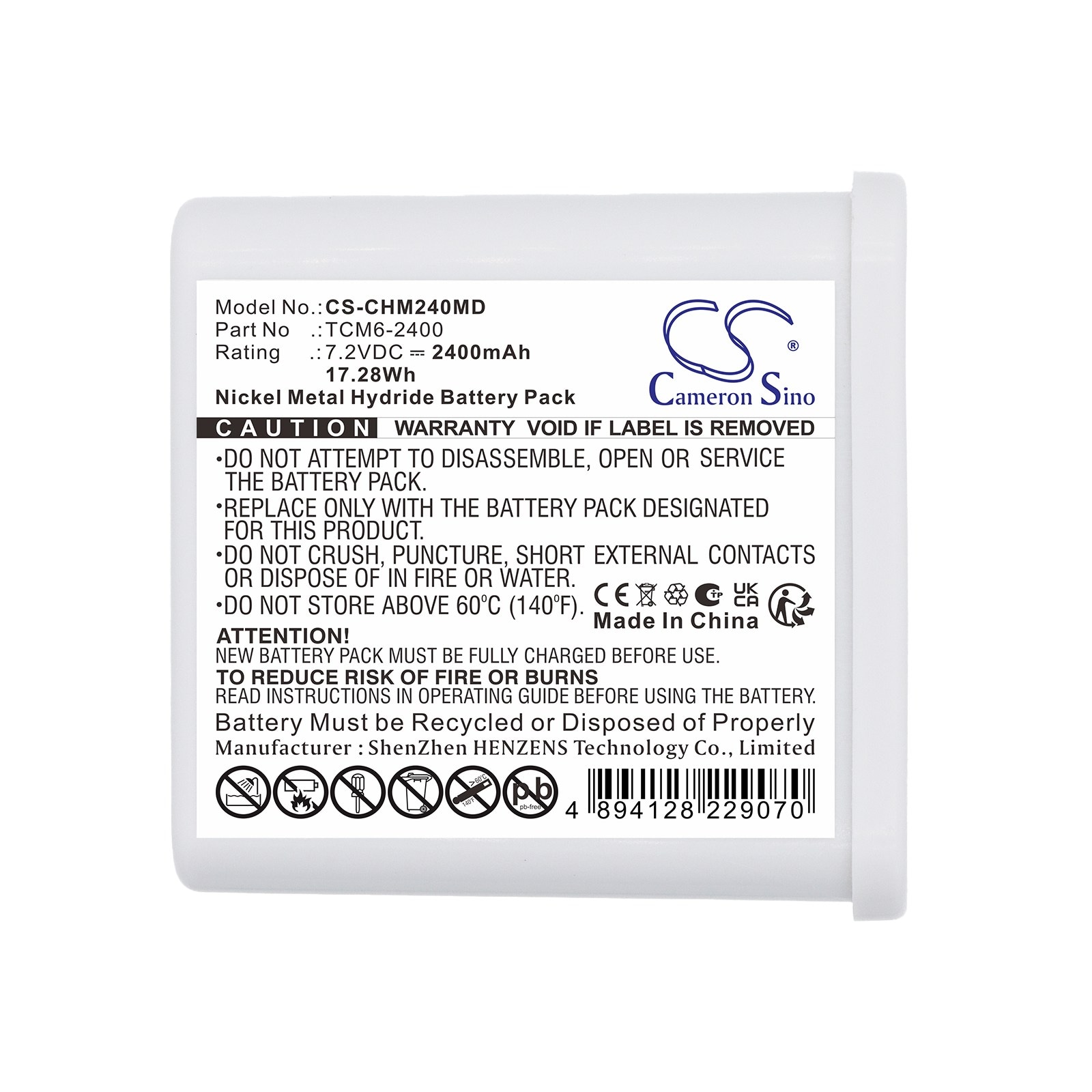 Batteri til medicinsk udstyr til ChoiceMMed MD2000A, MD2000B, VI-200A