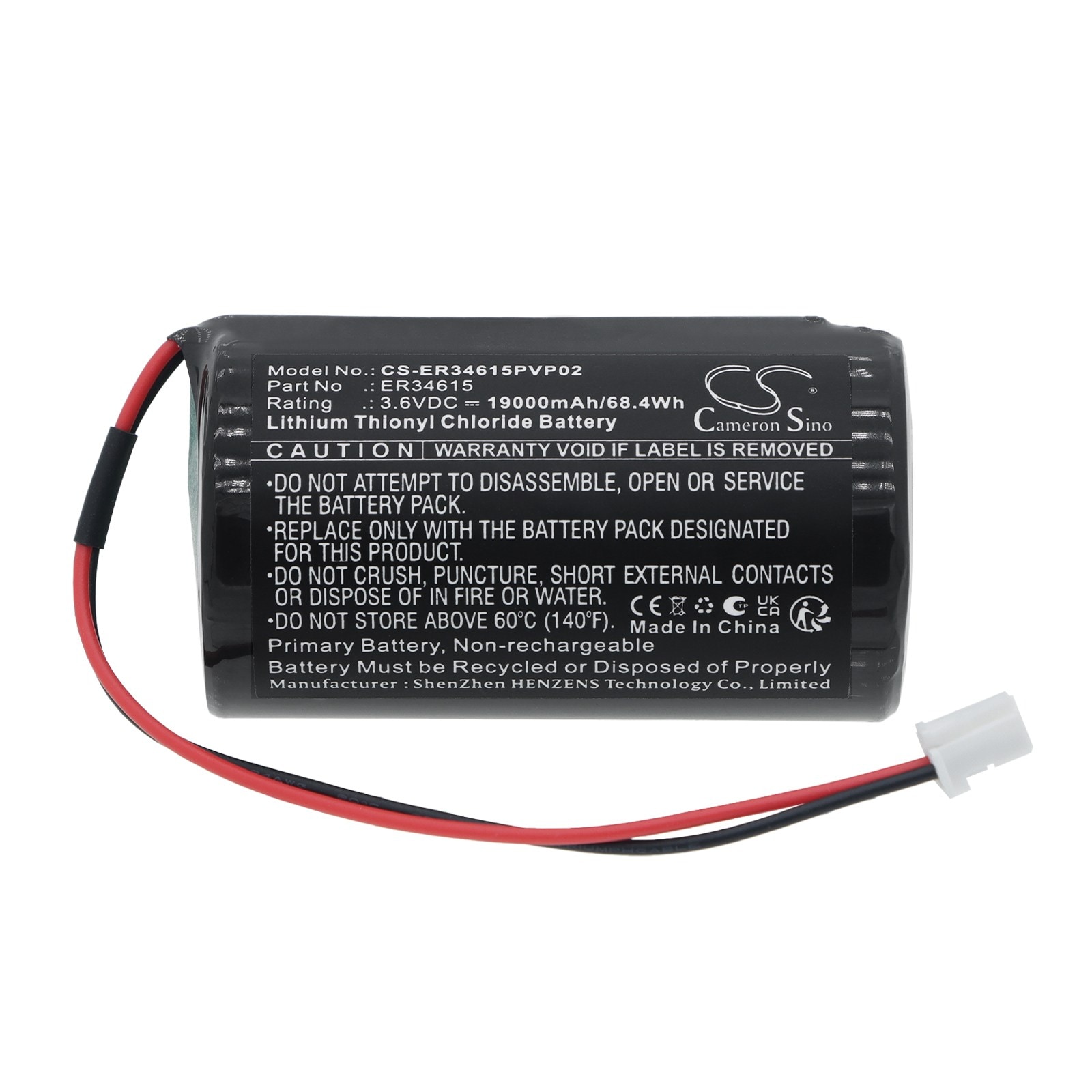 Batteri til ER34615 til ER34615 med JST/PAP-02V-S-stik