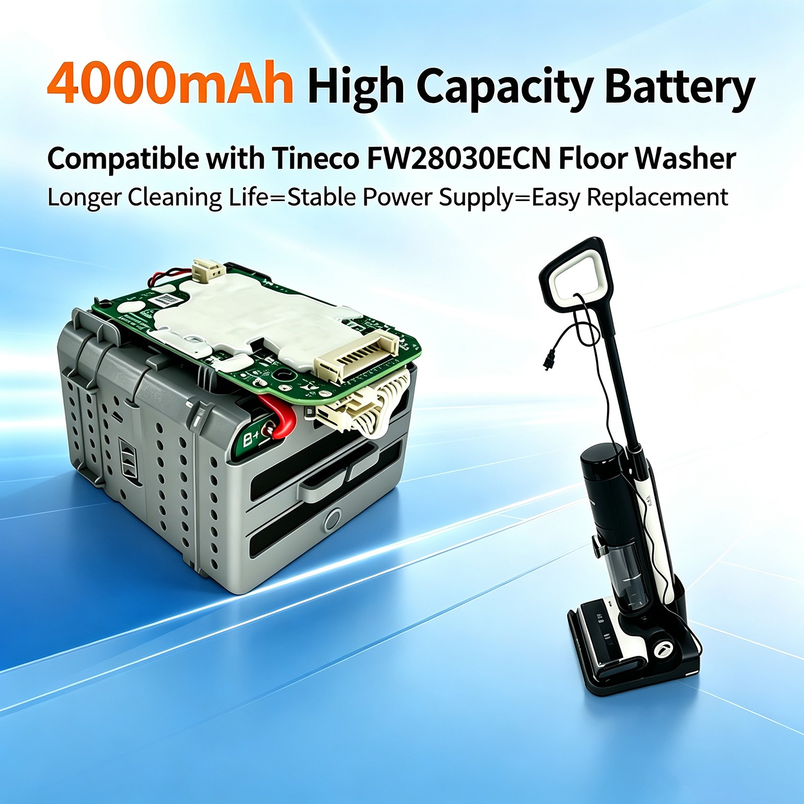 Batteri til Tineco Floor One Booster Pro-støvsugeren, FW28030ECN0EU, FW28040ECN m.fl.