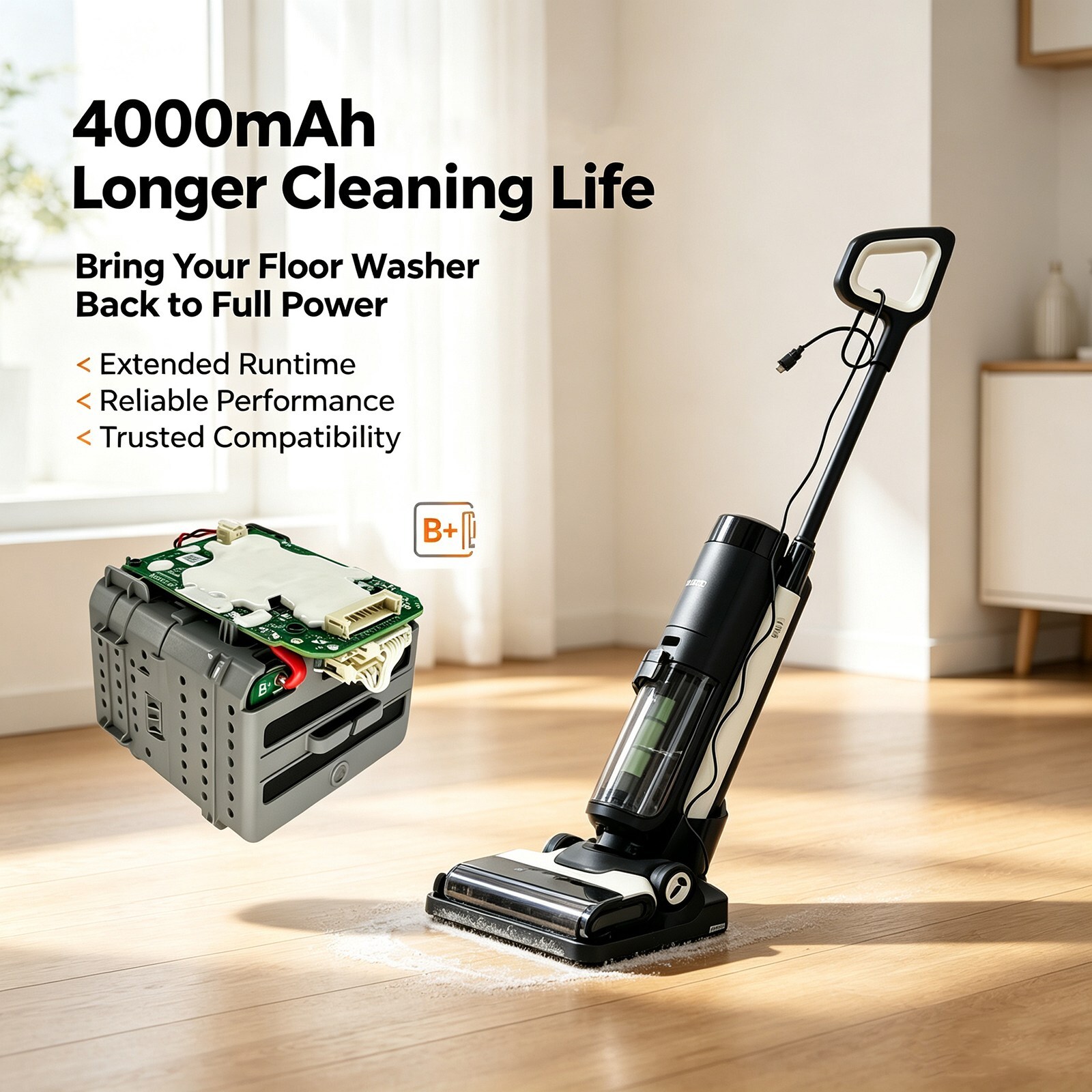 Batteri til Tineco Floor One Booster Pro-støvsugeren, FW28030ECN0EU, FW28040ECN m.fl.