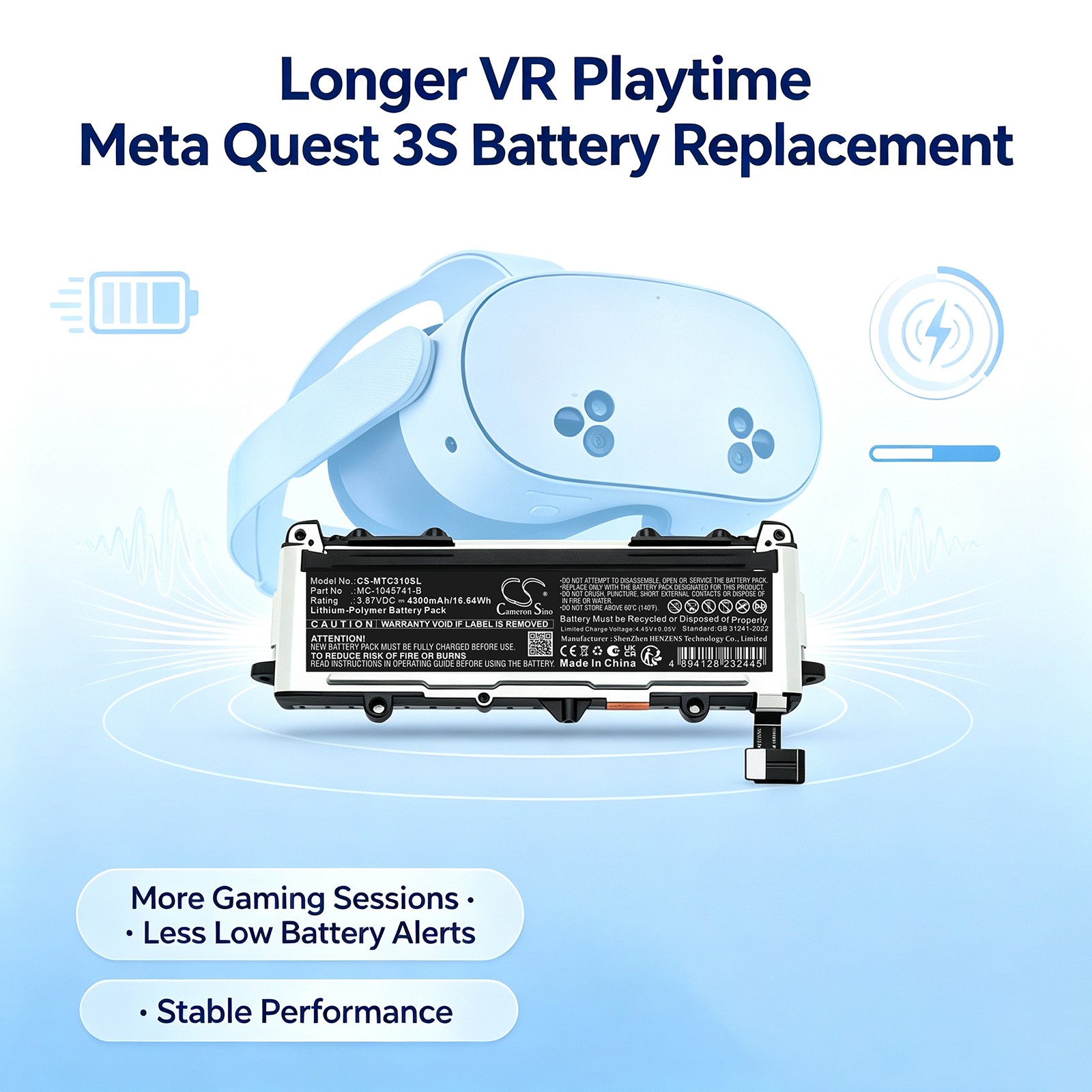 VR-batteri til Meta Quest 3S