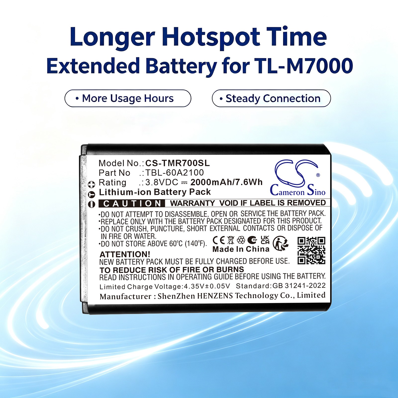 Batteri til Hotspot til TP-LINK TL-M7000, TL-M7200