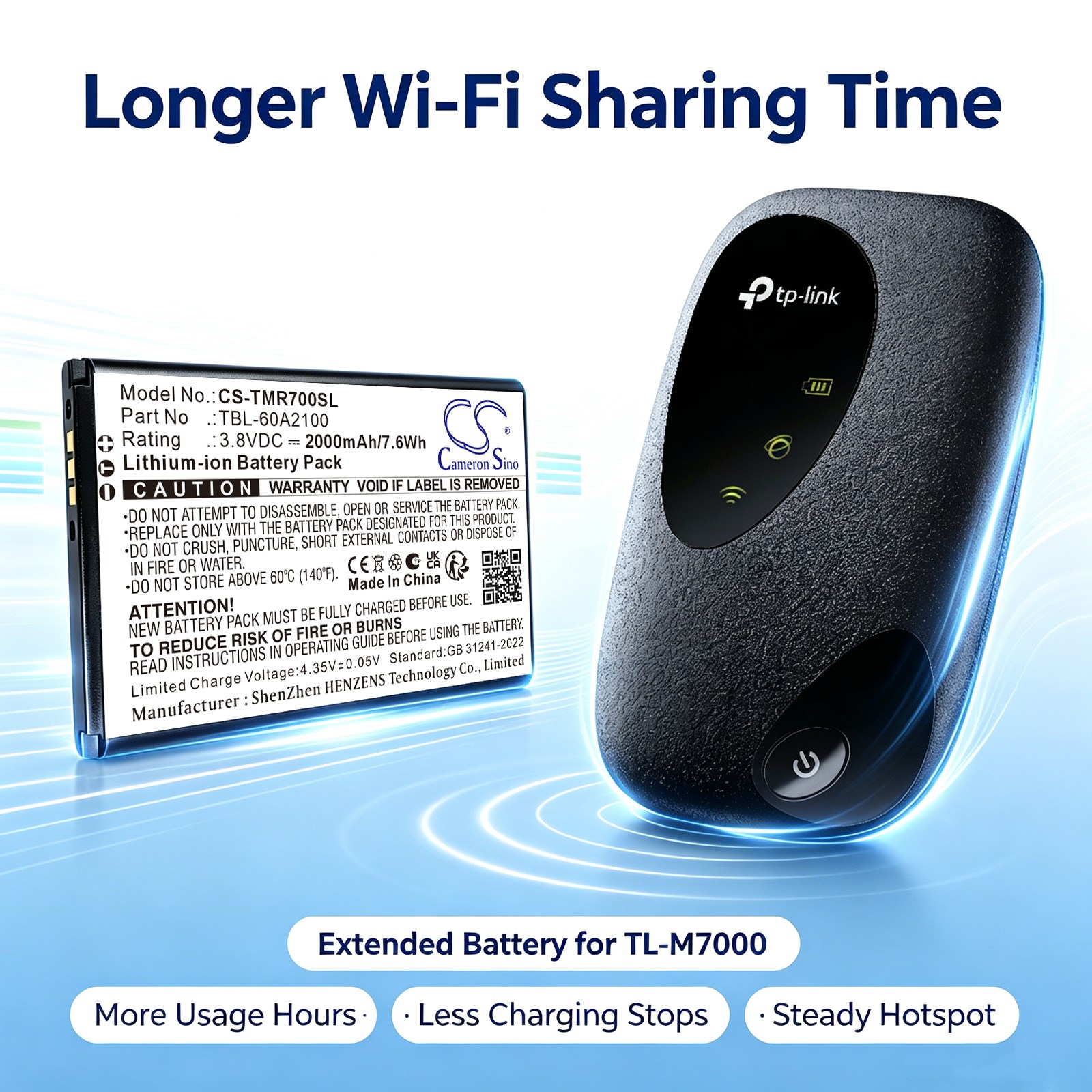 Batteri til Hotspot til TP-LINK TL-M7000, TL-M7200