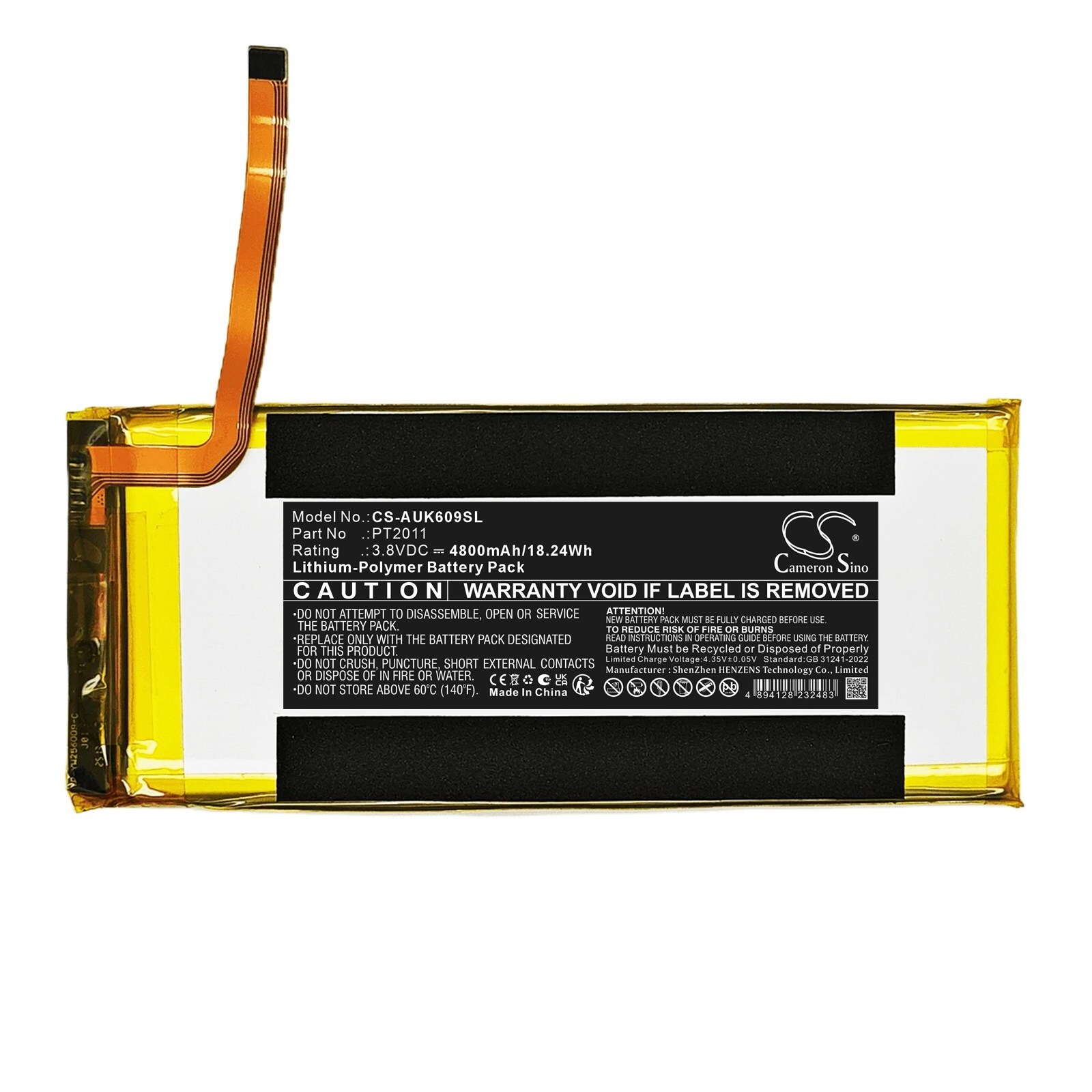 Batteri til diagnostisk scanner til Autel MaxiBAS BT609-scanner