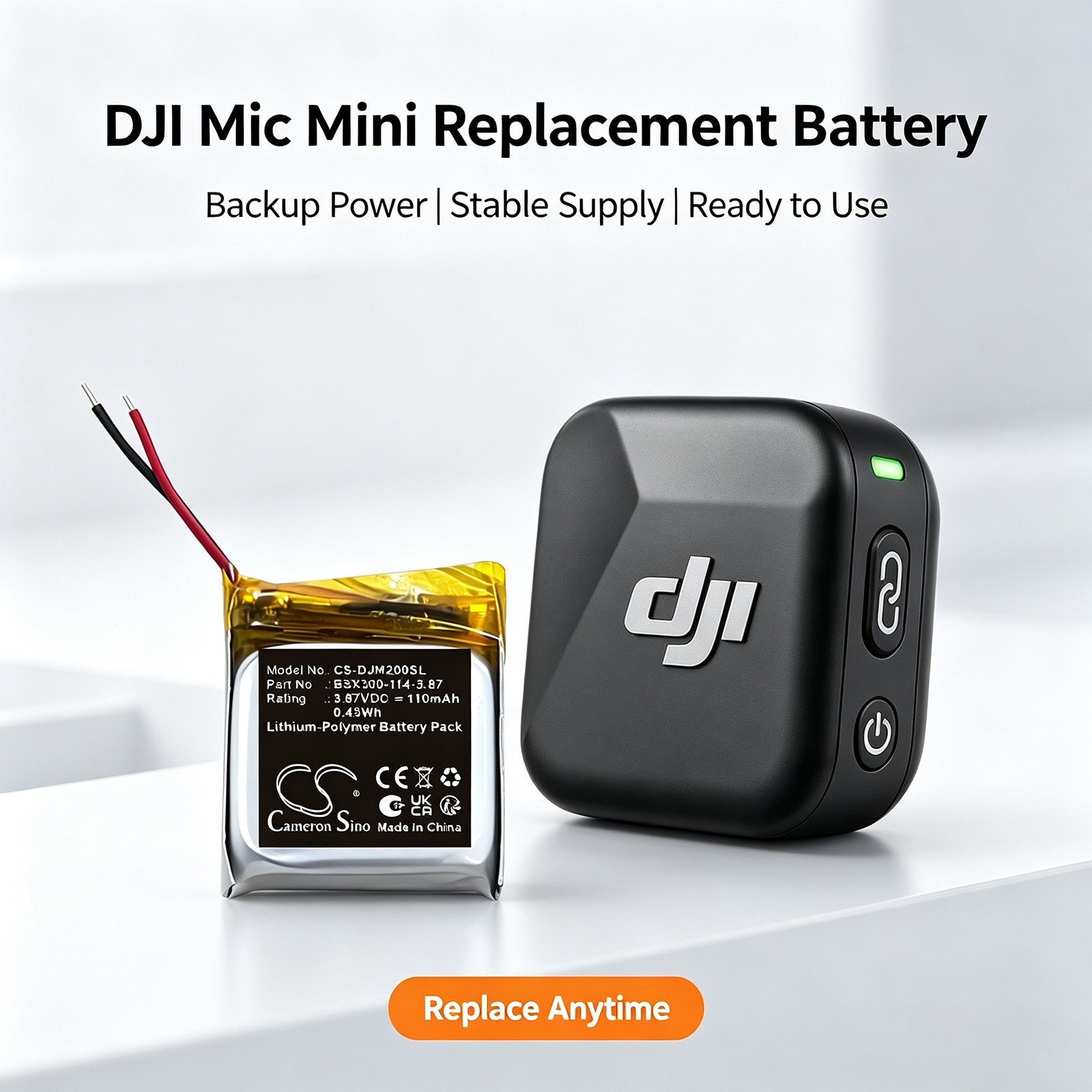 Batteri til mikrofon til DJI Mic Mini