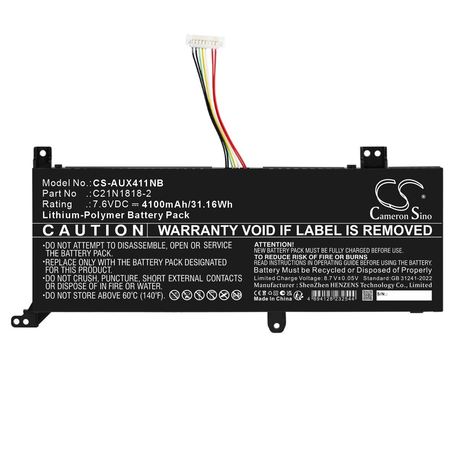 Batteri til bærbar computer, laptop til Asus F412, X412, A412D m.fl.