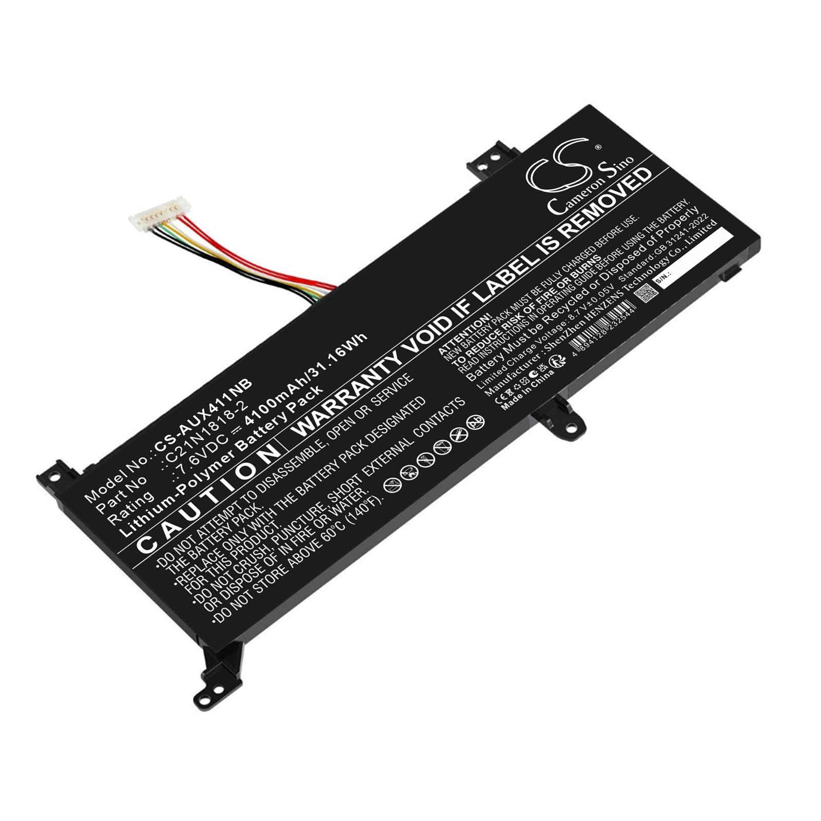 Batteri til bærbar computer, laptop til Asus F412, X412, A412D m.fl.
