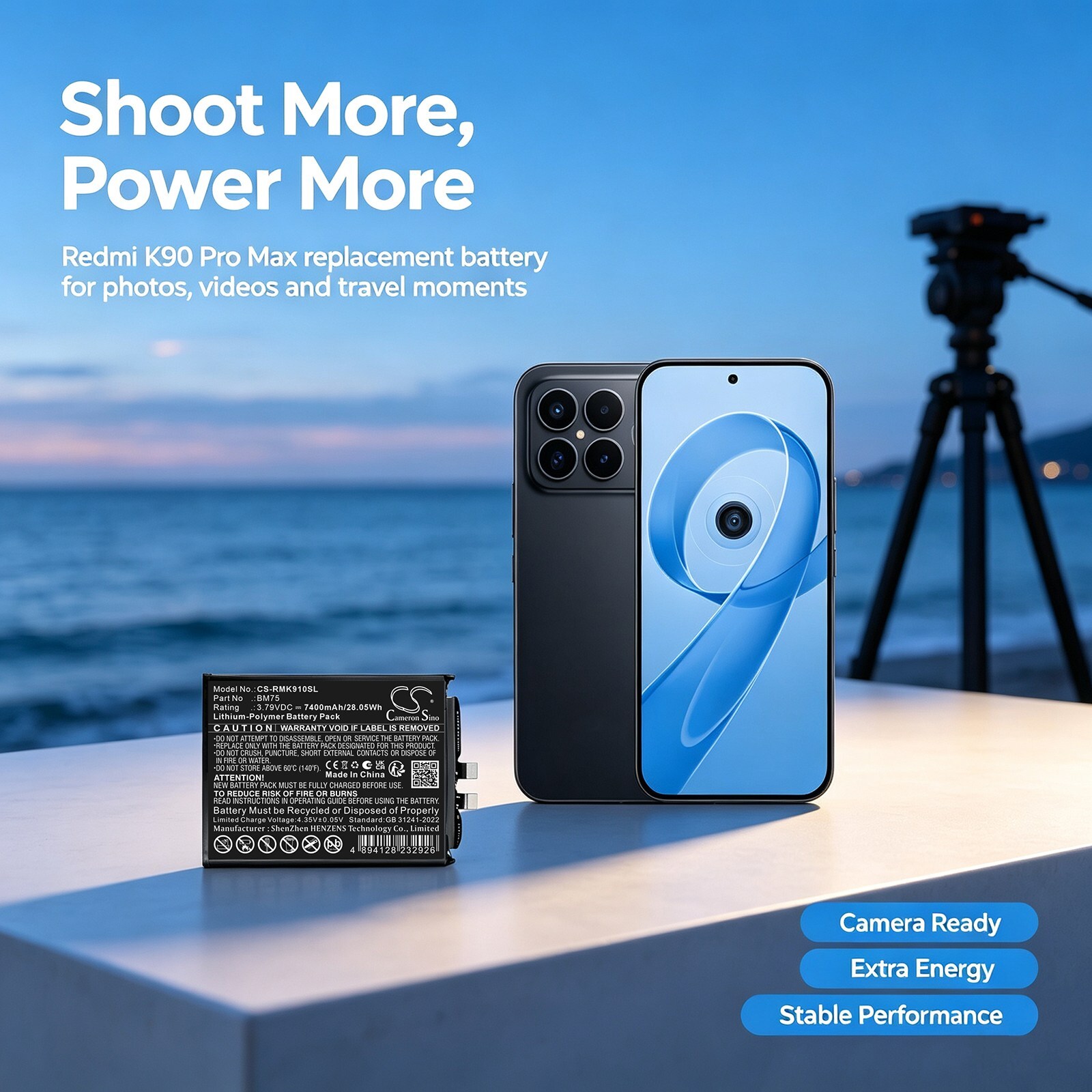 Batteri til mobiltelefon, smartphone til Redmi K90 Pro Max
