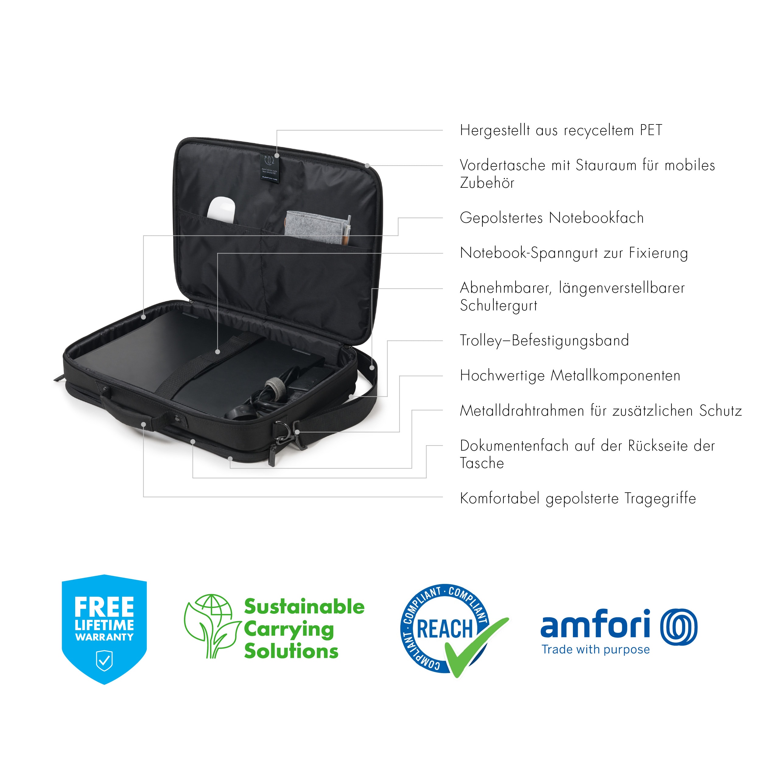 "Dicota laptop-taske Eco Multi Plus BASE 14-15,6"" sort"