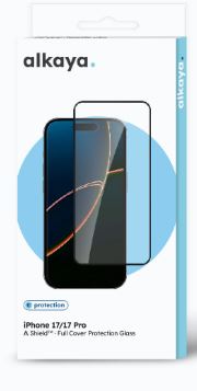 alkaya A Shield Screen Protector Glass 3D Full Cover, iPhone 17 / 17Pro, gennemsigtig