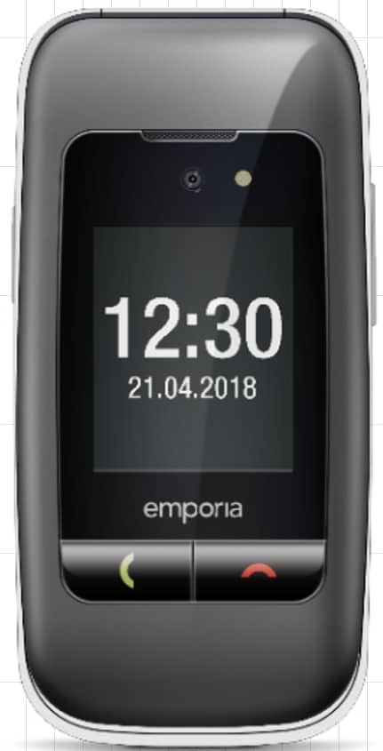 spacegrey/sølv, 2G, (V3), Emporia emporiaONE (V200), klaptelefon med store knapper