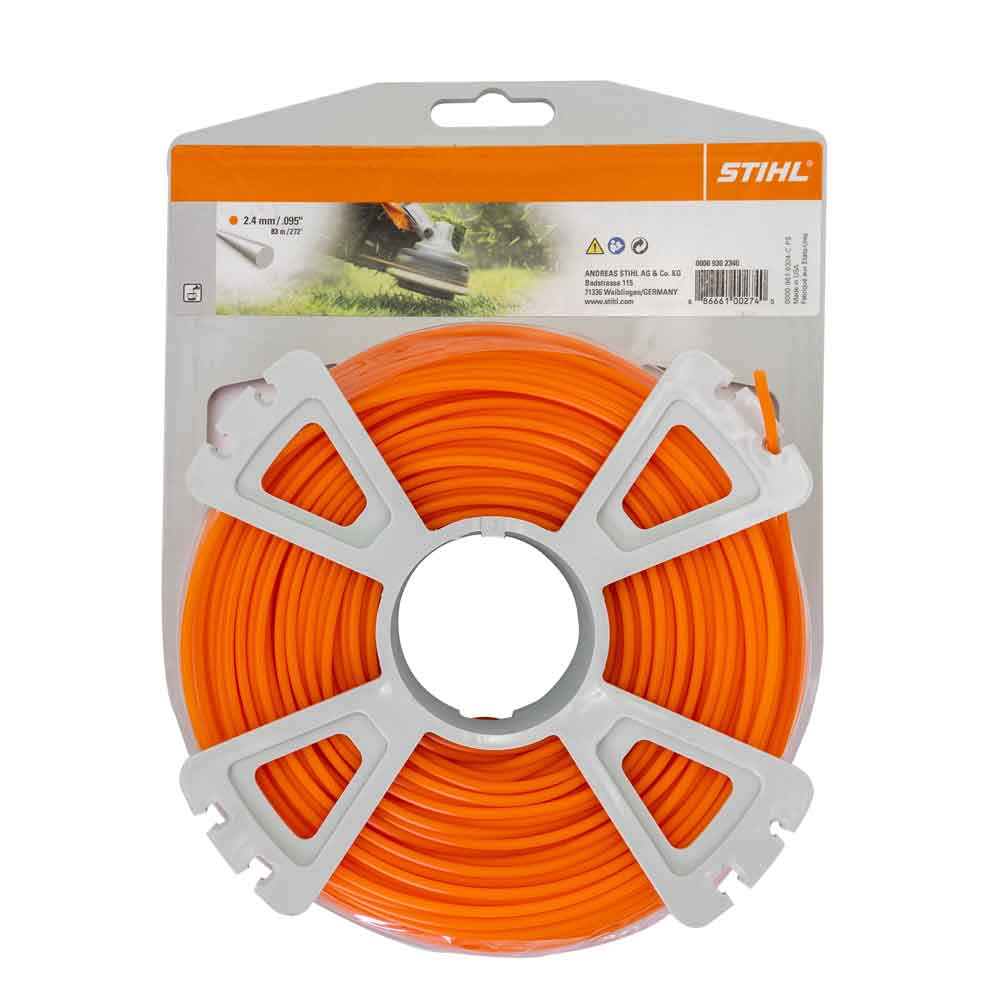 4 mm x 83 m, orange 2, Stihl 9302340 Skæregarn af polyamidplast