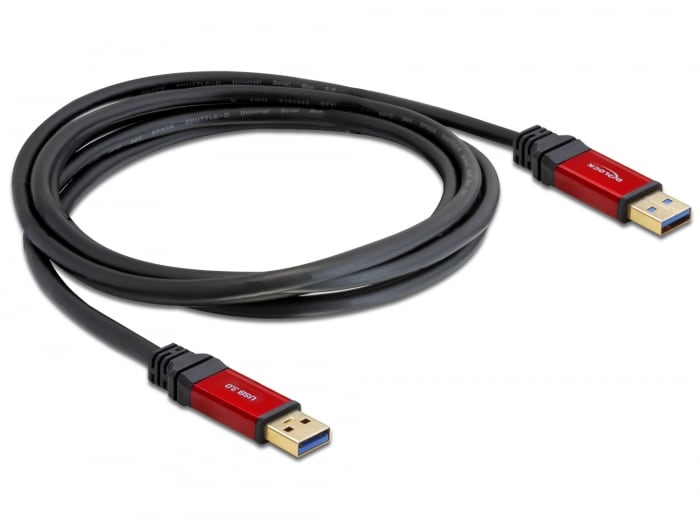 Delock USB-kabel USB 3.2 Gen 1 Type-A-han til Type-A-han 3 m Premium