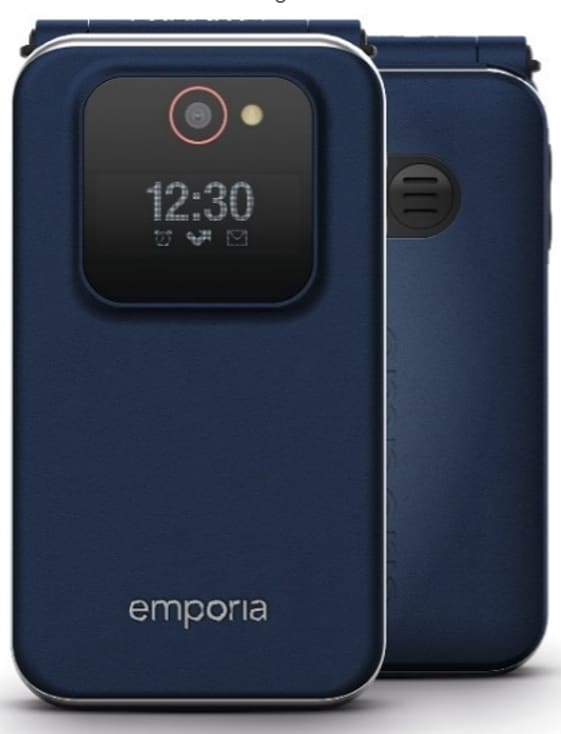 Emporia emporiaJOY (V228), 2G, (V3), klaptelefon med store knapper, blåbær