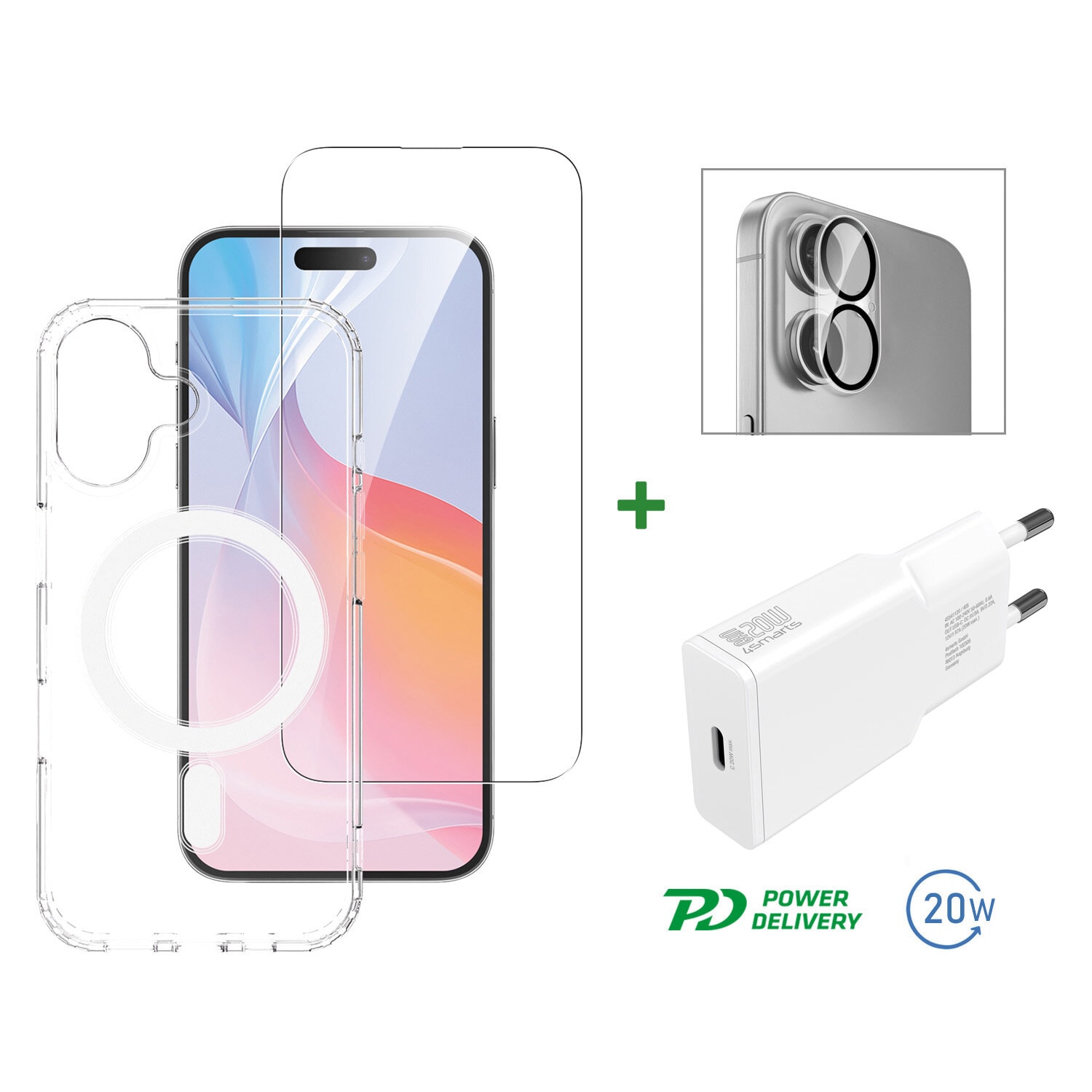 4smarts 3in1 Premium Starter Set til Apple iPhone 16 MagSafe-kompatible