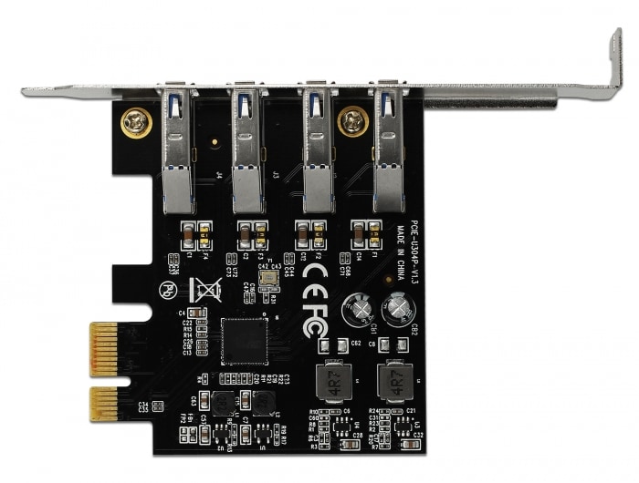 Delock USB 3.0 PCI Express-kort med 4 x eksterne Type-A-stik