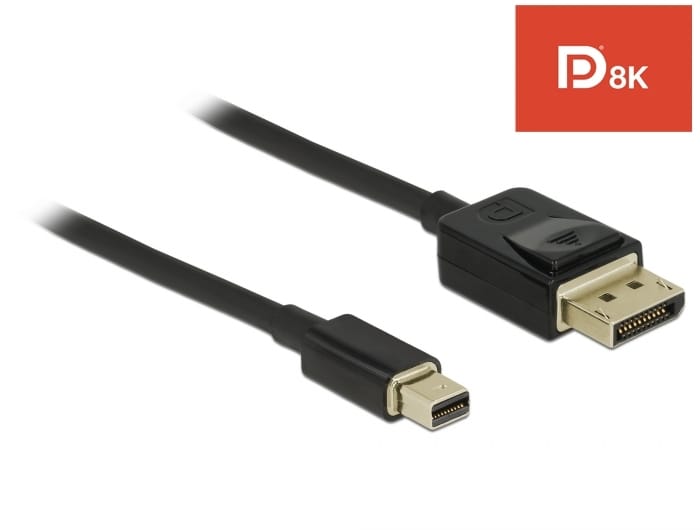 Delock-kabel mini DisplayPort 1.4 han > DisplayPort han 2,0 m