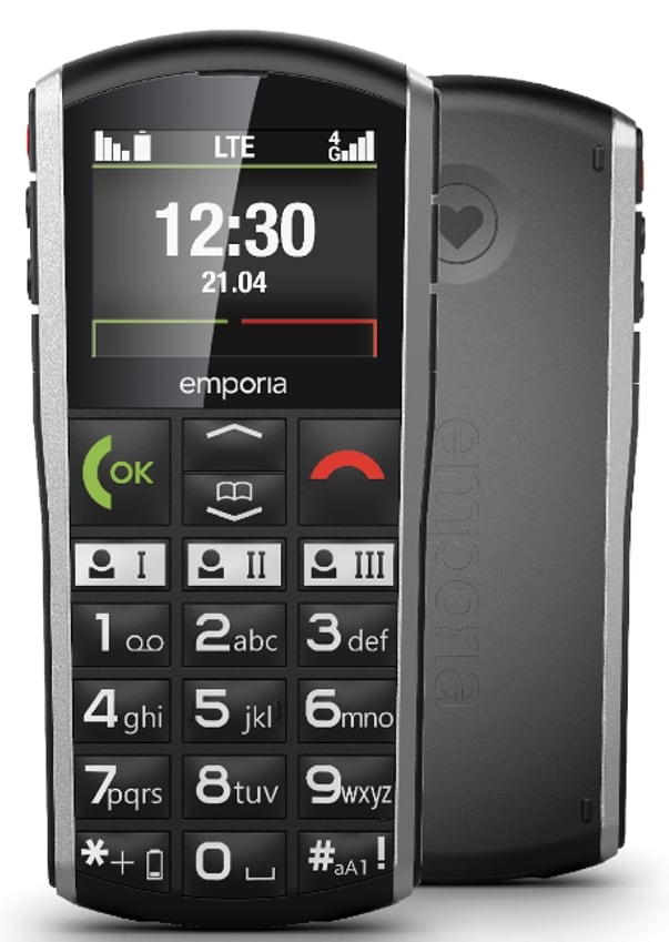 Emporia emporiaSIMPLICITY (V27), LTE/4G, (V3), mobiltelefon med store taster, sort
