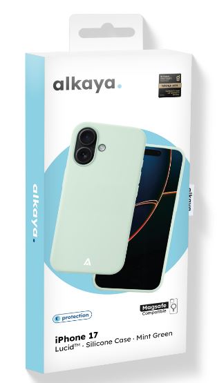 alkaya ?LUCID mobiltelefon beskyttelsescover silikone kompatibel Magsafe iPhone 17, mintgrøn