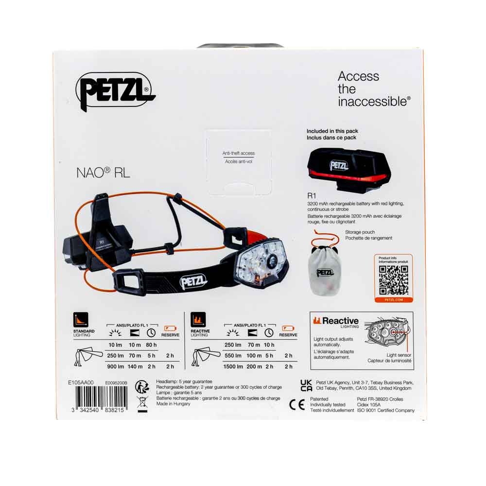Petzl E105AA00 Nao RL Pandelampe Sort