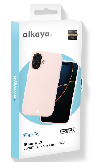 alkaya LUCID beskyttelsescover til mobiltelefon, silikone, kompatibel med Magsafe iPhone 17, pink