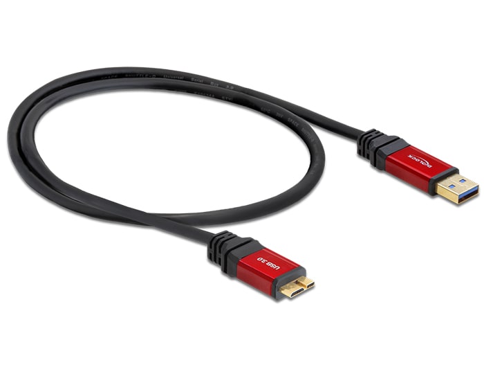 Delock USB 3.0-kabel Type-A-han til USB 3.0 Micro-B-han 1 m Premium
