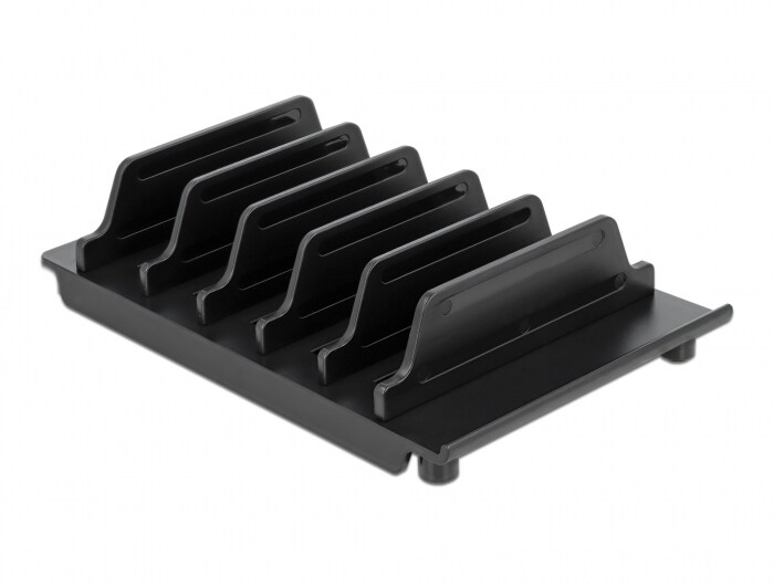 Delock-enhedsstativ til 6 tablets eller smartphones, sort