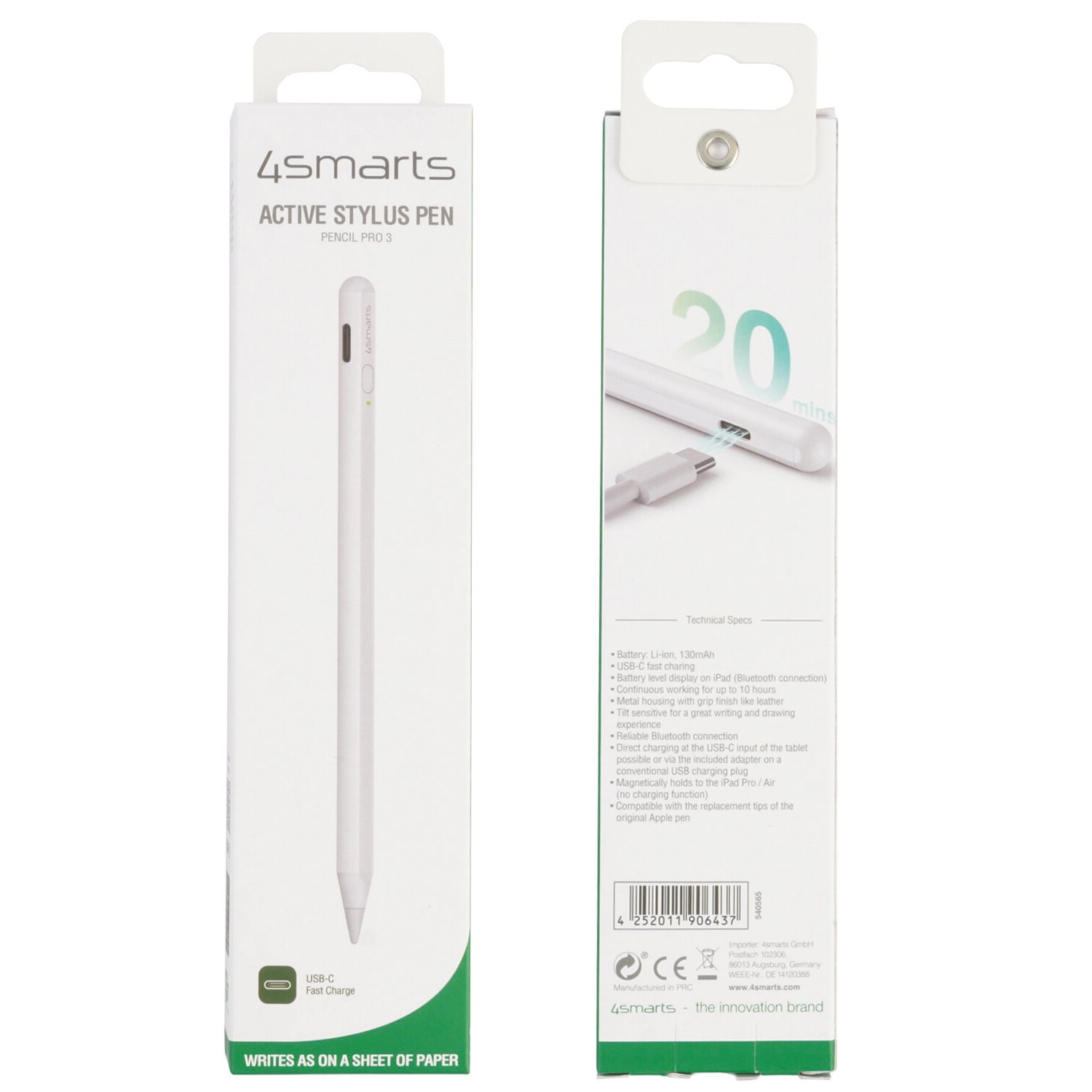 4smarts Aktiv stylus Pencil Pro 3 hvid