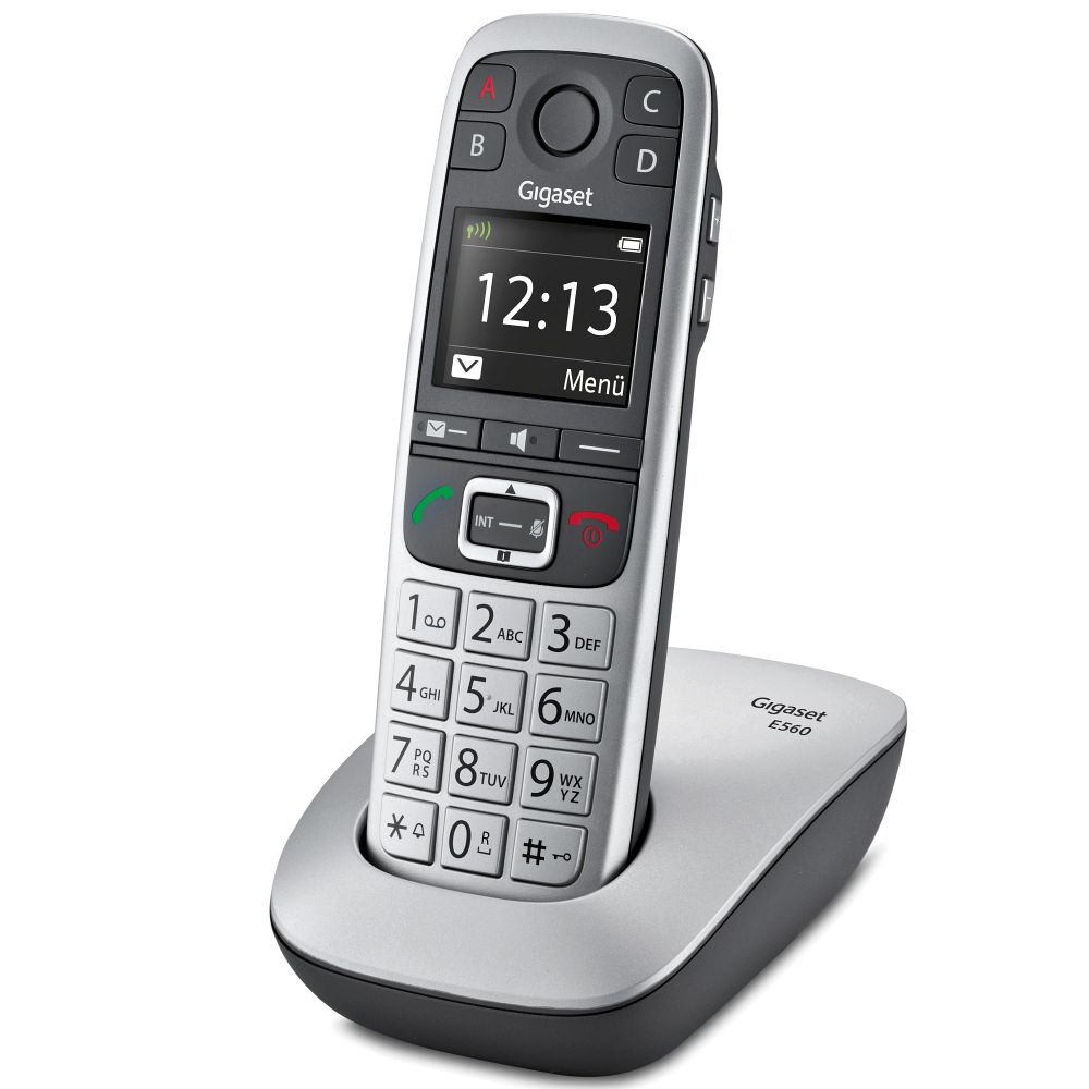 Gigaset E560 Trådløs telefon med stor knap - platin