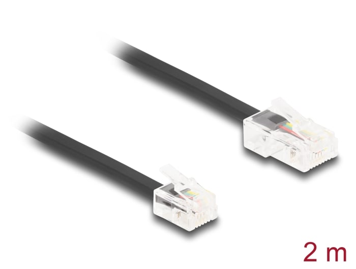Delock telefonkabel RJ45-stik til RJ11-stik sort 2 m
