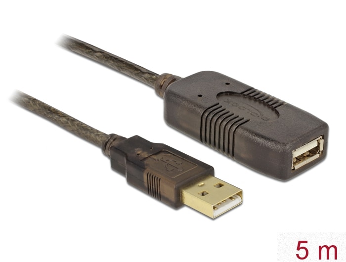 Delock-kabel USB 2.0-forlænger, aktiv 5 m