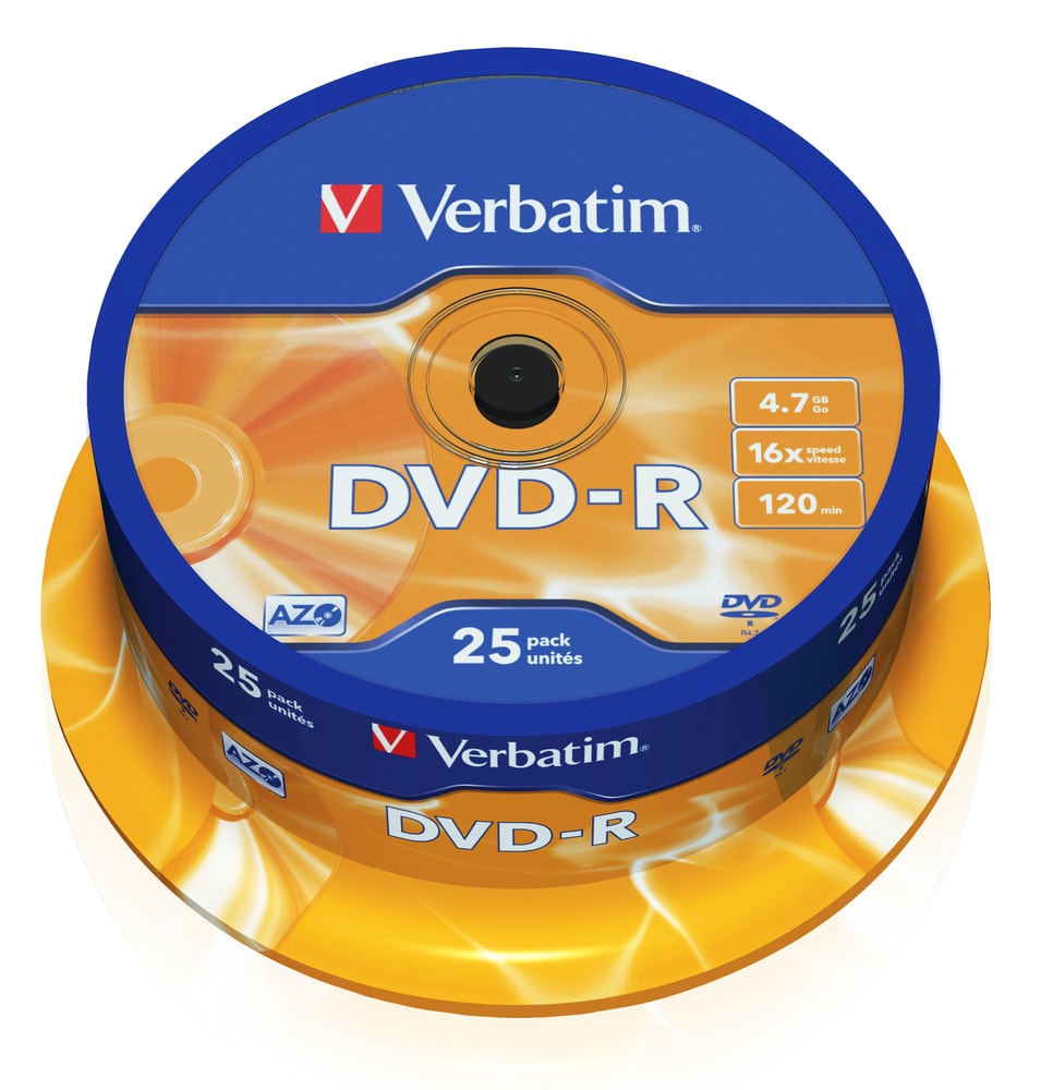 Verbatim DVD-R-blanks AZO 4,7 GB datalagring (pakke med 25)