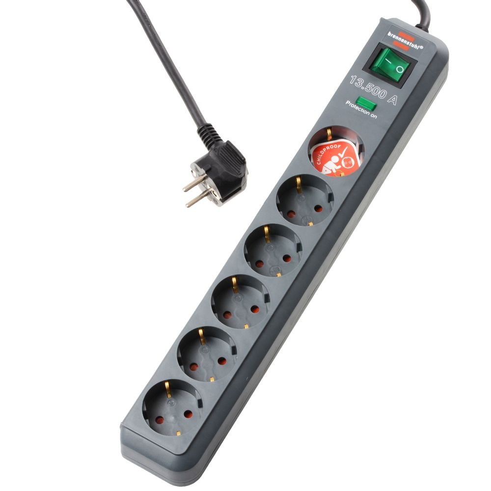 Brennenstuhl Eco-Line 13.500A ÜSS 6-gang antracit, 5 m