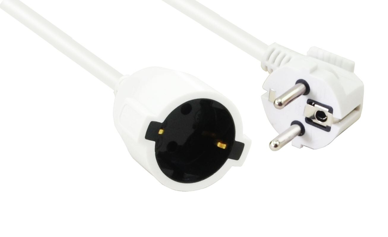 helos jordforbindelseskabel, 3-polet, hvid, 5,0 m