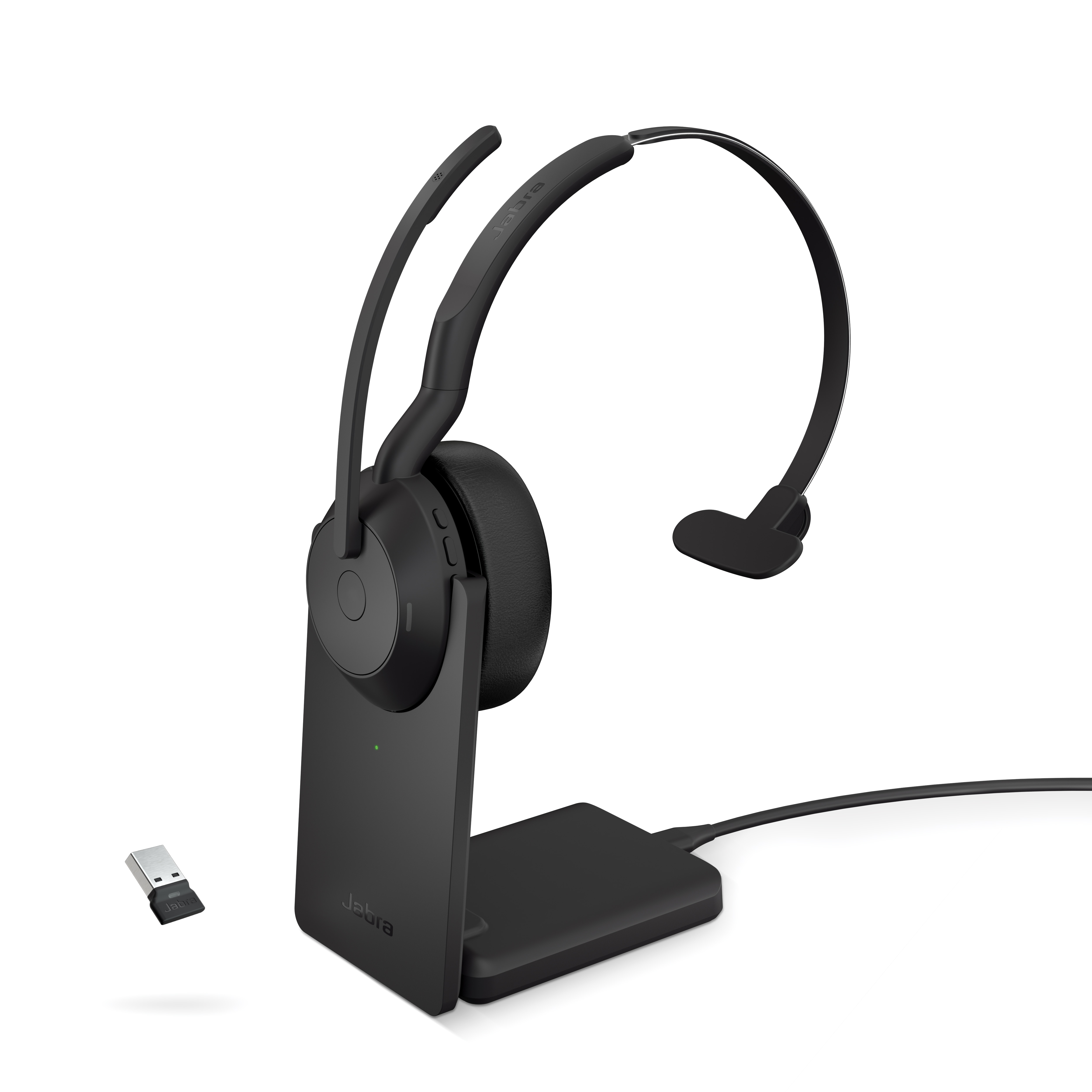 Jabra Evolve2 55 MS Mono med Link380a/390a og sammenklappelig højttaler