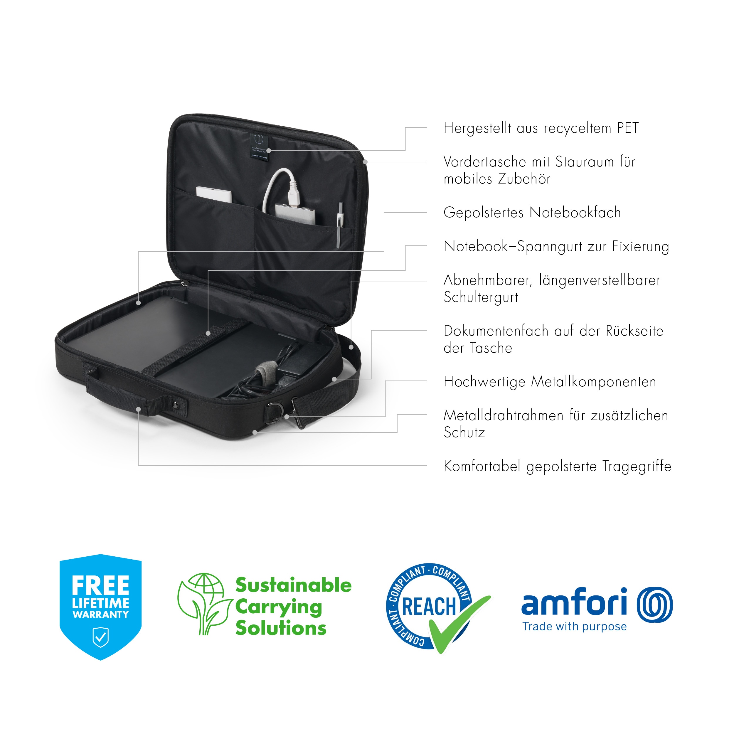 "Dicota laptop-taske Eco Multi BASE 13-14,1"" sort"