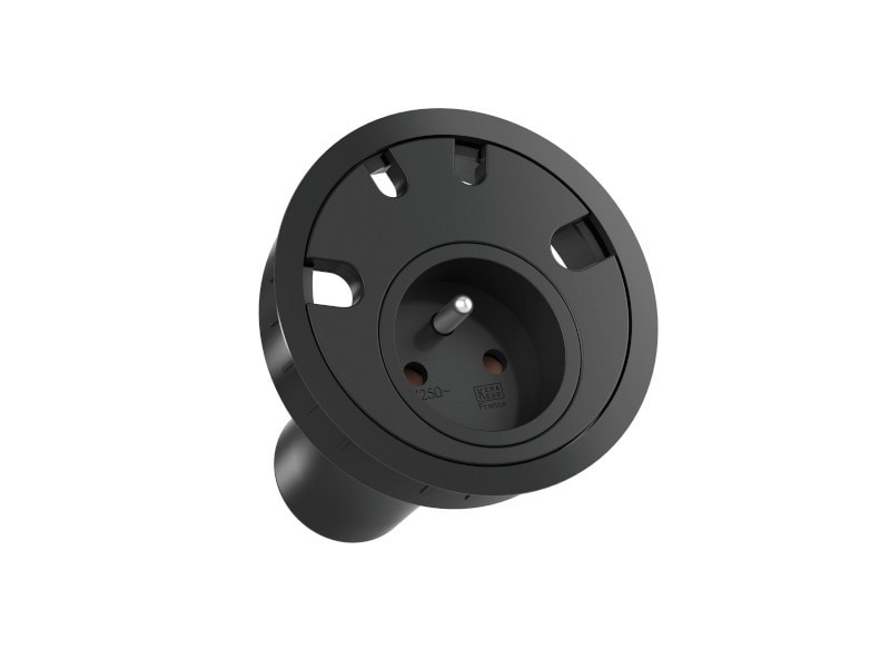 Bachmann LOOP IN UTE stikkontakt med 4x kabelgennemføring, sort (938.002)