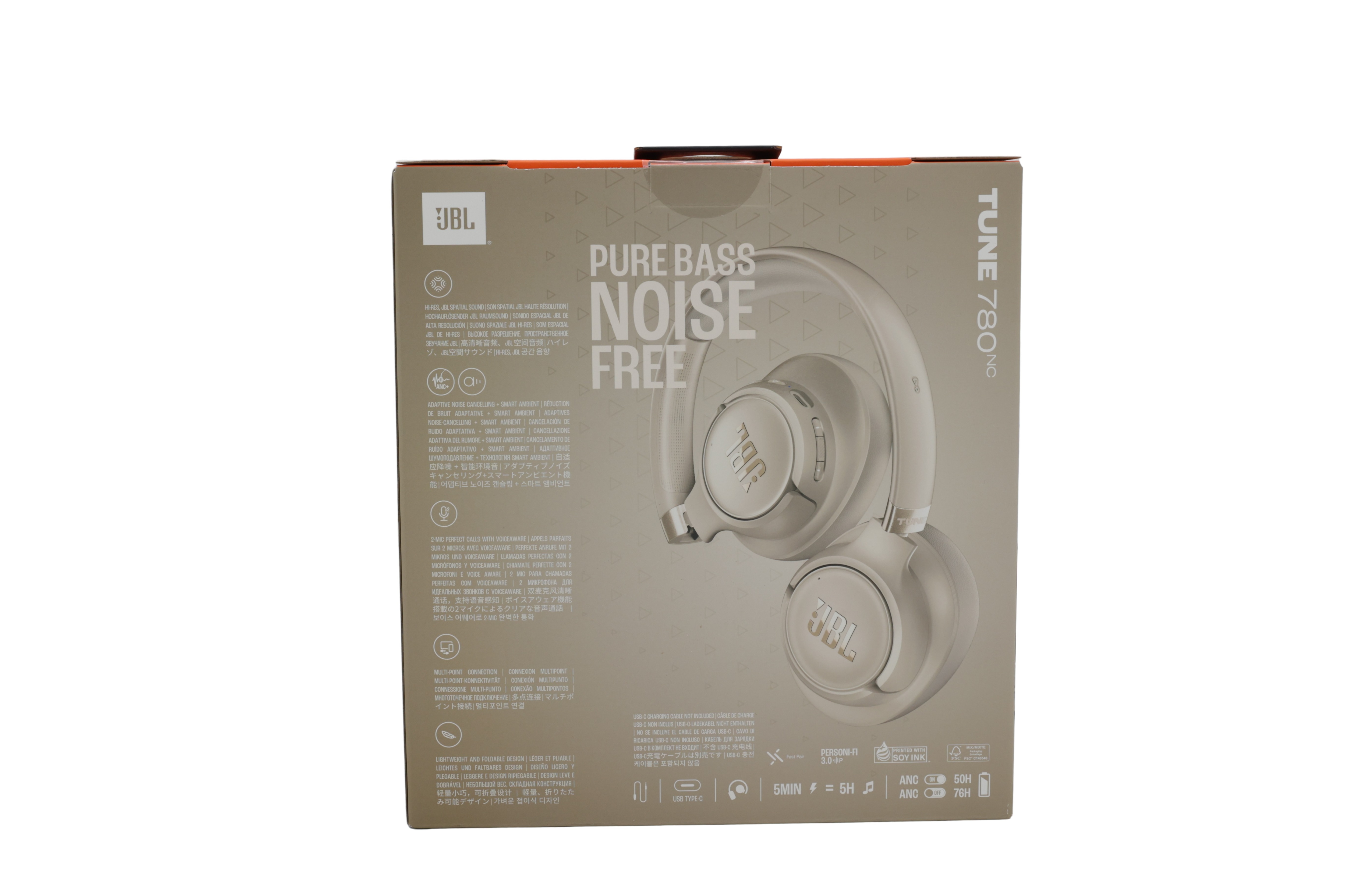 JBL JBLT780NCBEG Tune 780 hovedtelefoner, mokka