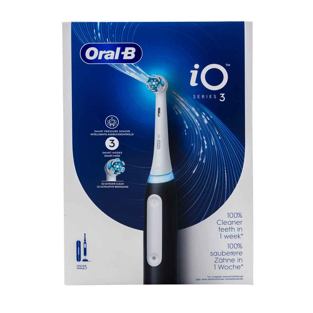 Braun Oral-B iO Series 3 Matt Black elektrisk tandbørste med rejsetui