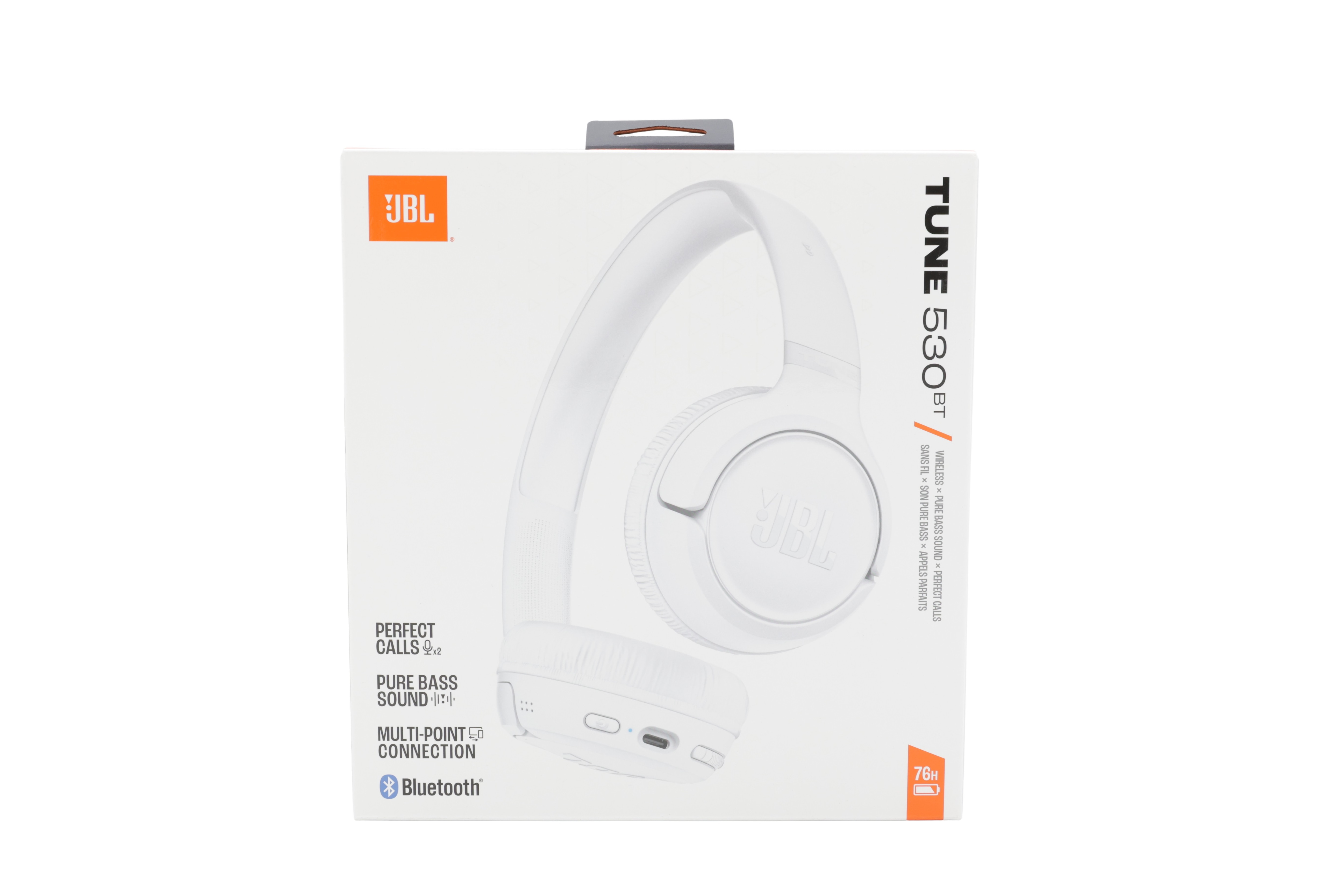 JBL JBLT530BTWHT Tune 530 BT On-Ear-hovedtelefoner, hvid