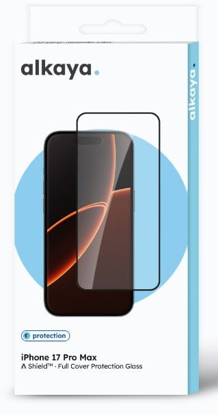 alkaya A Shield Skærmbeskyttelsesglas 3D Full Cover,iPhone 17Pro Max, Transparent